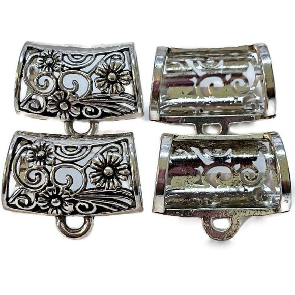 As Low As $2 Antique Silver Scarf Tibetan Style CCB Hangers Bail Floral (4) - Picture 3 of 5
